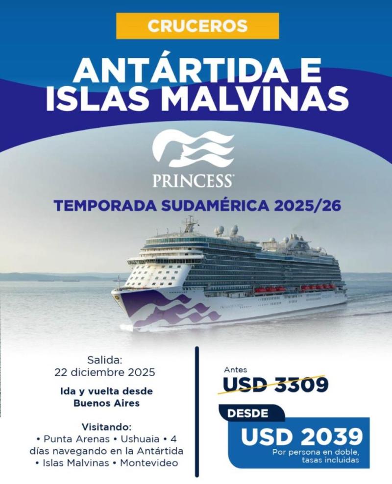 CRUCEROS ANTARTIDA E ISLAS MALVINAS