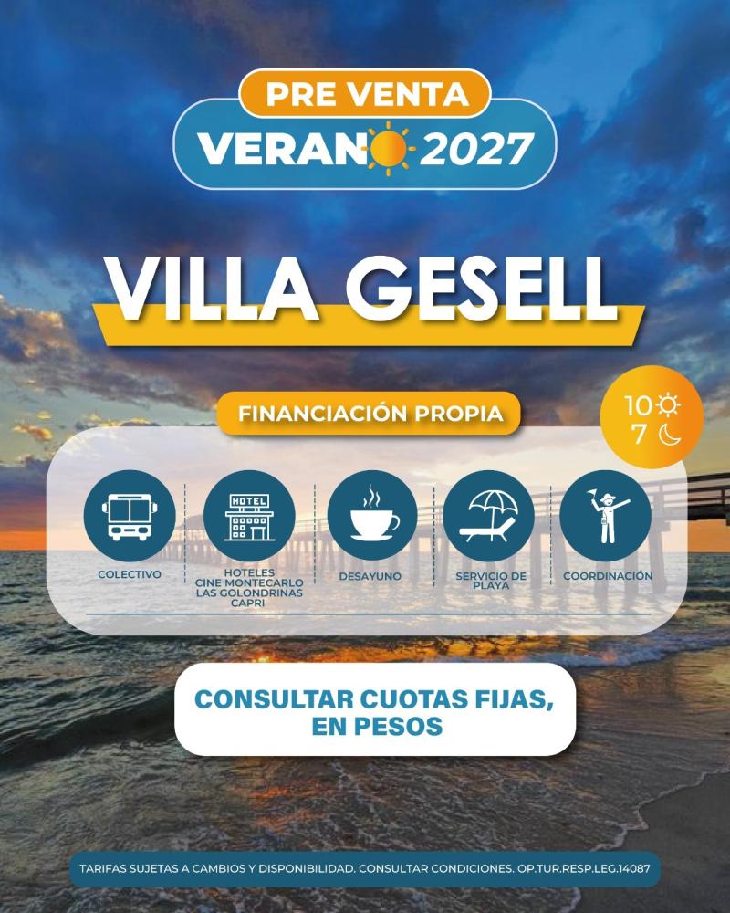 VILLA GESELL VERANO 2027 PREVENTA
